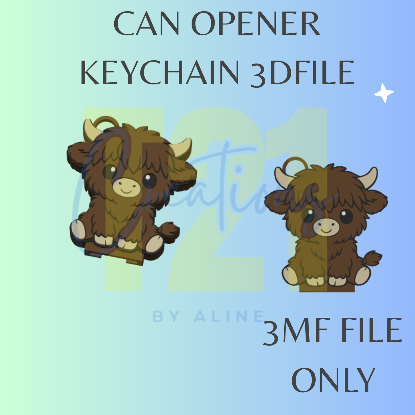 BABY COW CAN OPENER 3MF FILE