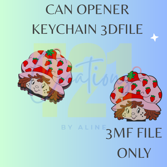 STRAWBERRY GIRL CAN OPENER 3MF FILE