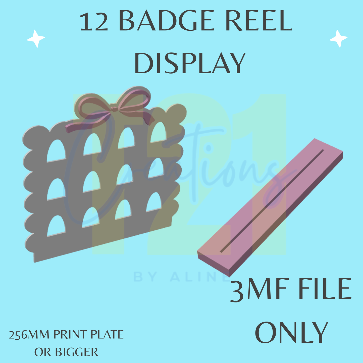 COQUETTE 12 PCS BADGE REEL DISPLAY 3MF FILE