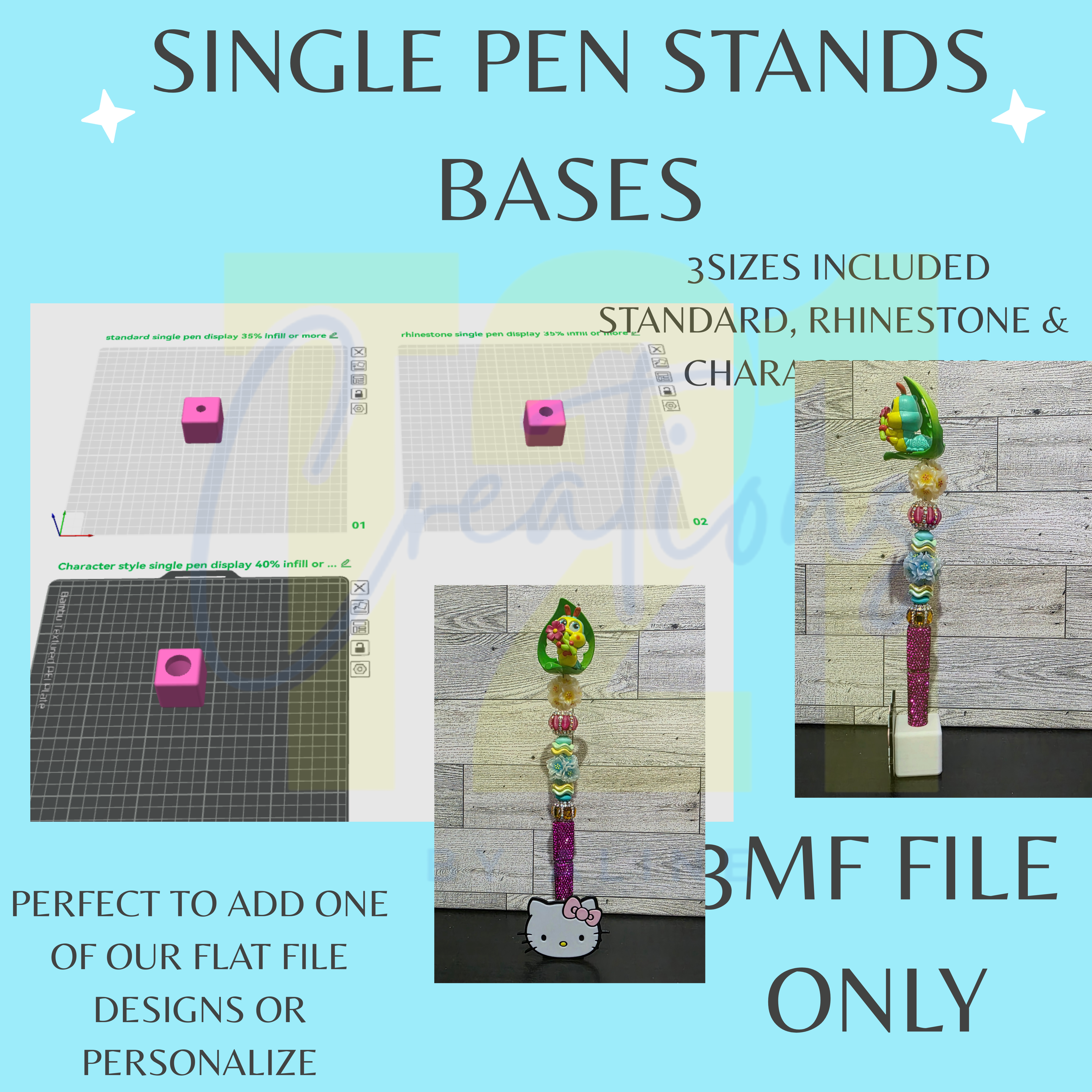 SINGLE PEN STAND BASES 3MF FILE – T21 CREATIONS BY ALINE