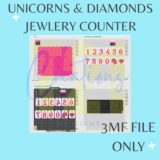 UNICORN & DIAMOND COUNTER 3MF FILE ONLY
