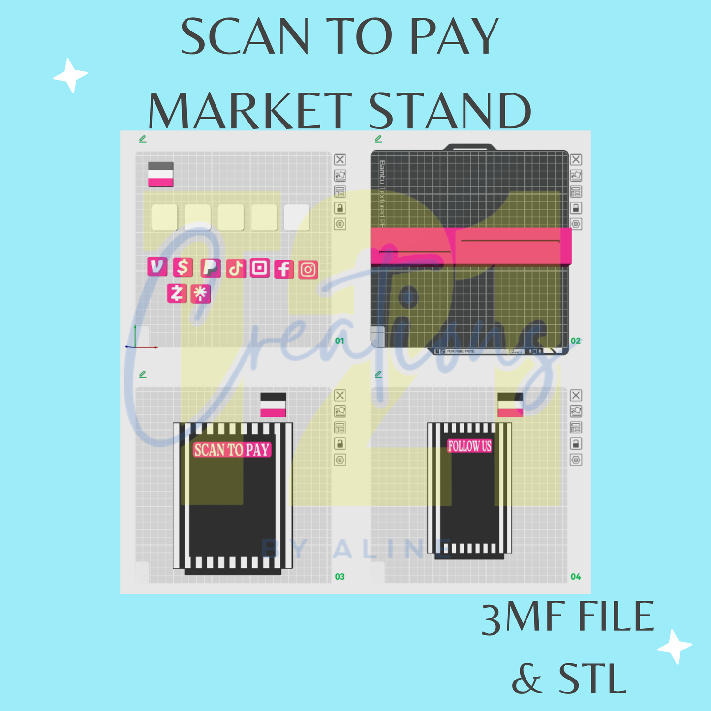 STRIPE SCAN TO PAY STL DIGITAL FILE