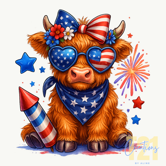 PATRIOTIC COW DTF TRANSFER