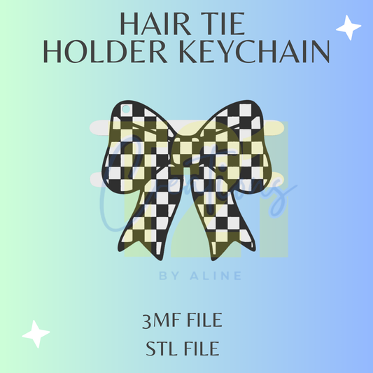 CHECKERED BOW HAIR TIE HOLDER STL FILE