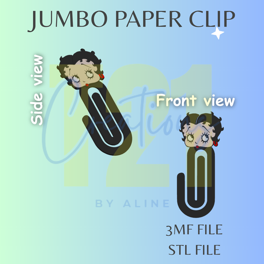 SASSY GIRL JUMBO PAPER CLIP STL FILE