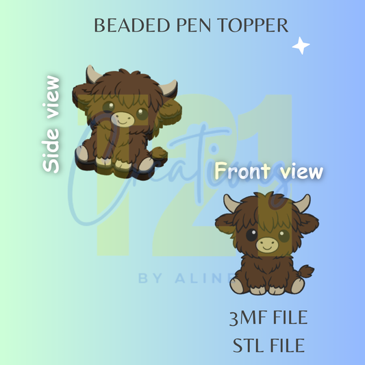 BABY COW PEN TOPPER STL FILE