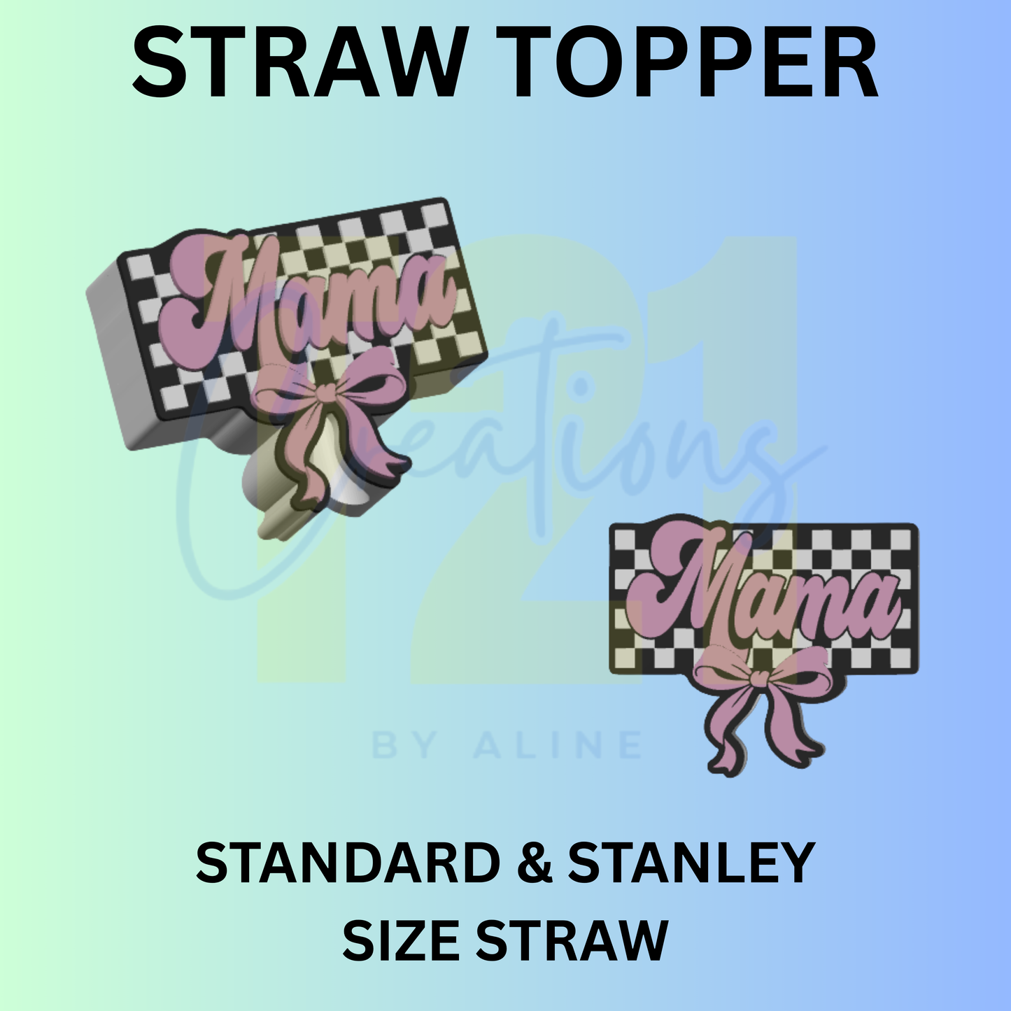 CHECKER MAMA STRAW TOPPER