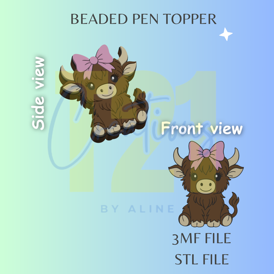 COQUETTE COW PEN TOPPER STL FILE