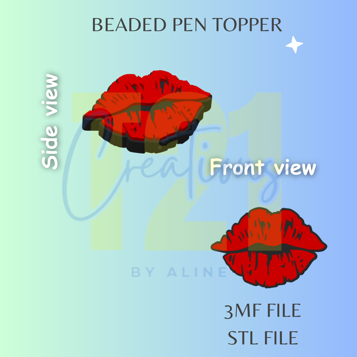 LIPS PEN TOPPER STL FILE