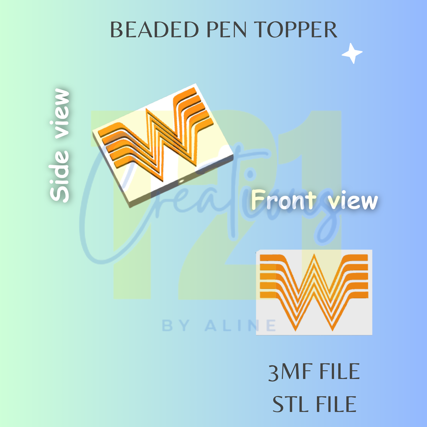 W-BURGER PEN TOPPER STL FILE