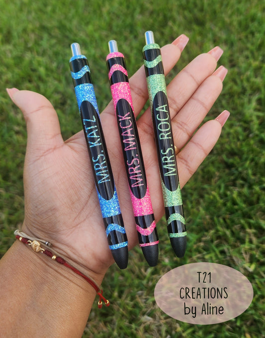 PERSONALIZED CRAYON GLITTER PEN