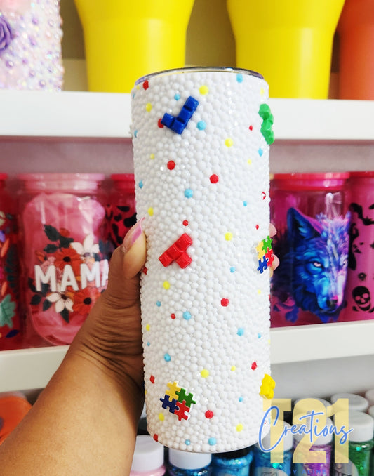 AUTISM AWARENESS RHINESTONE CUP