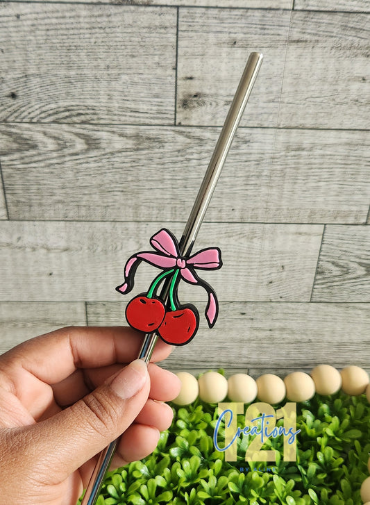 CHERRIES STRAW TOPPER