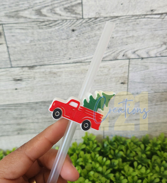 XMAS TRUCK STRAW TOPPER