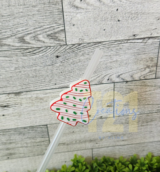 XMAS TREE CAKE STRAW TOPPER