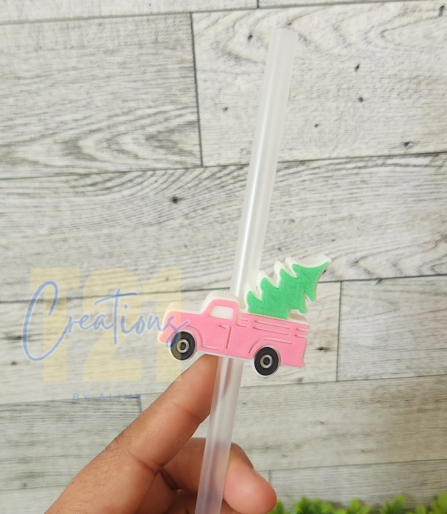 XMAS TRUCK STRAW TOPPER