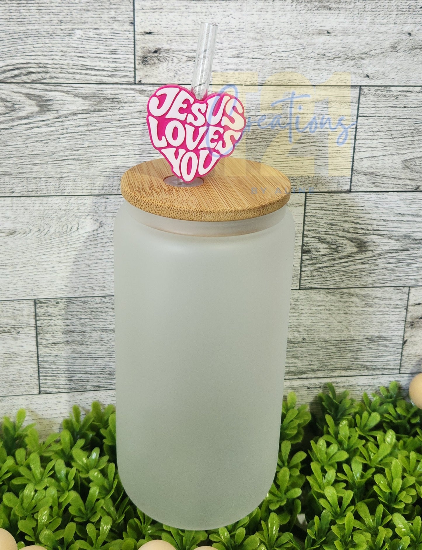 JESUS LOVES YOU STRAW TOPPER