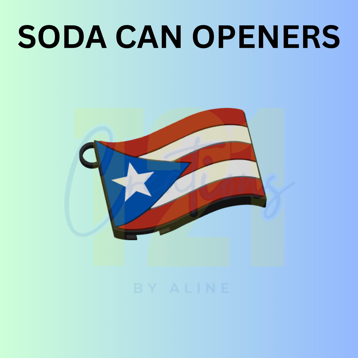 PUERTO RICO SODA CAN OPENER KEYCHAIN