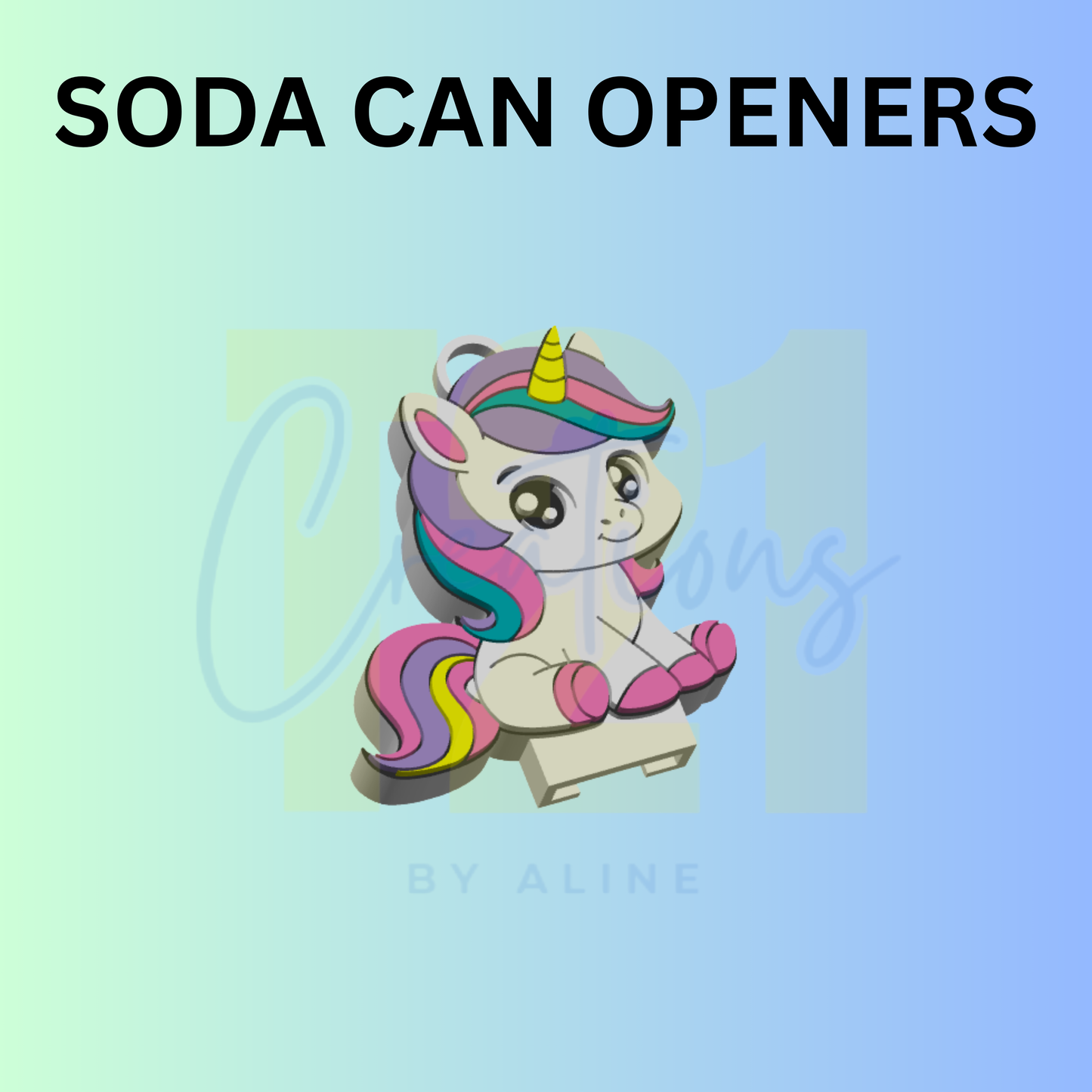 UNICORN SODA CAN OPENER KEYCHAIN