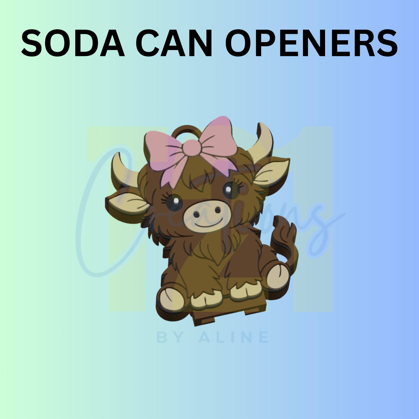 COW 3 SODA CAN OPENER KEYCHAIN