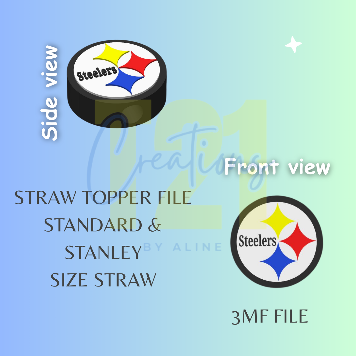 STEELERS STRAW TOPPER STL FILE