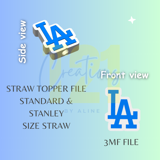 DODGERS STRAW TOPPER STL FILE