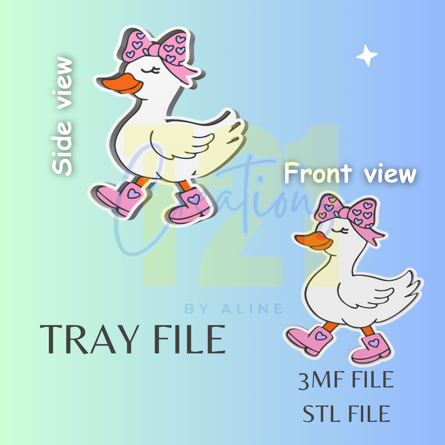 HEART BOW GOOSE TRAY STL FILE