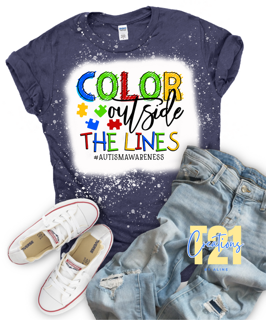 COLOR OUTSIDE THE LINES BLEACHED TSHIRT