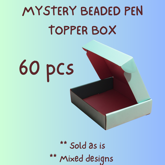 60 PCS MYSTERY BEADED PEN TOPPER BOX