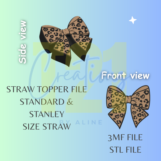 ANIMAL PRINT BOW 2 TOPPER STL FILE
