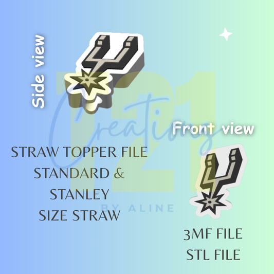 TEXAS 2 STRAW TOPPER STL FILE